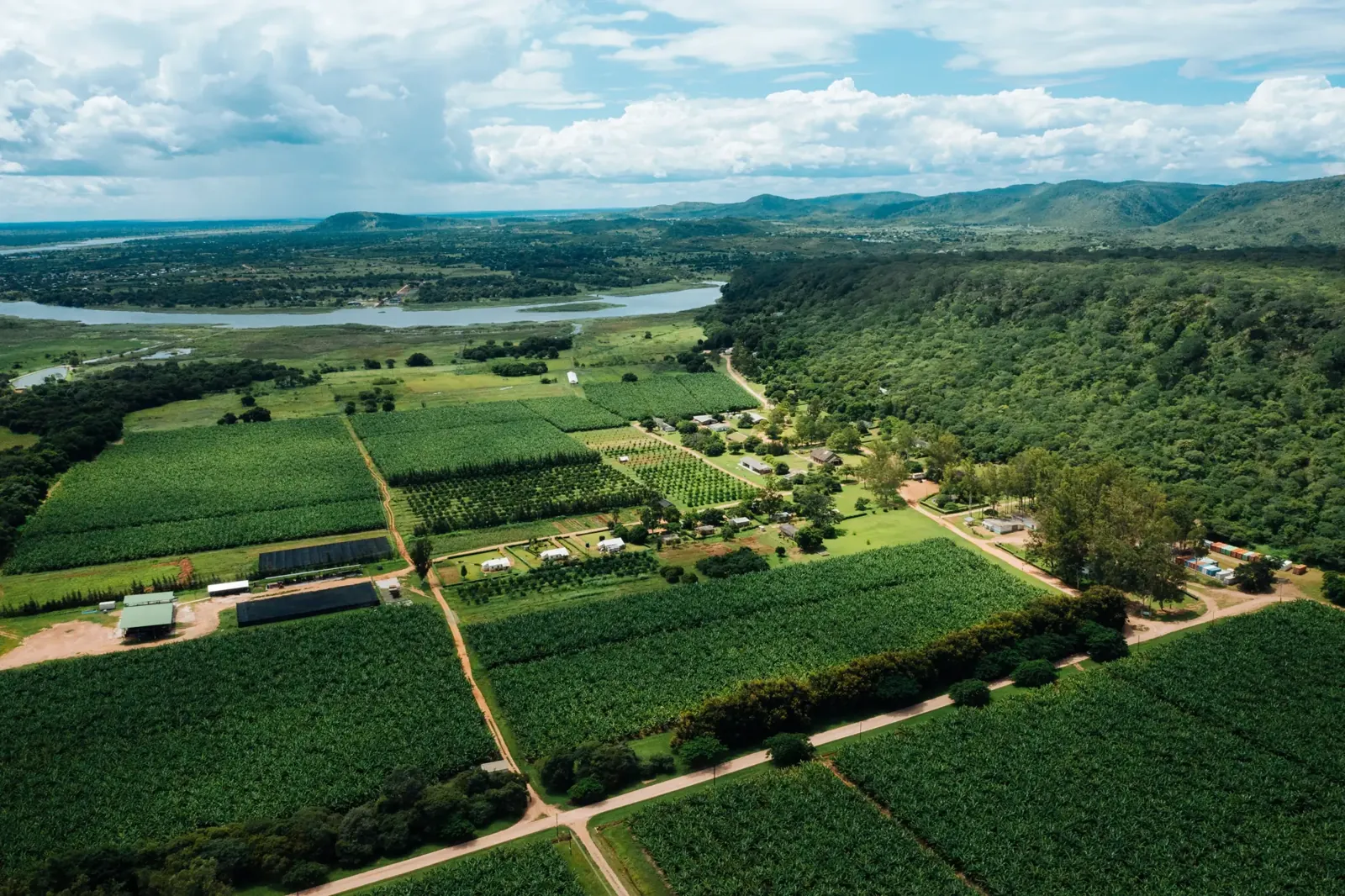 Aerial image Riverside Secondary Highschool, Zambia